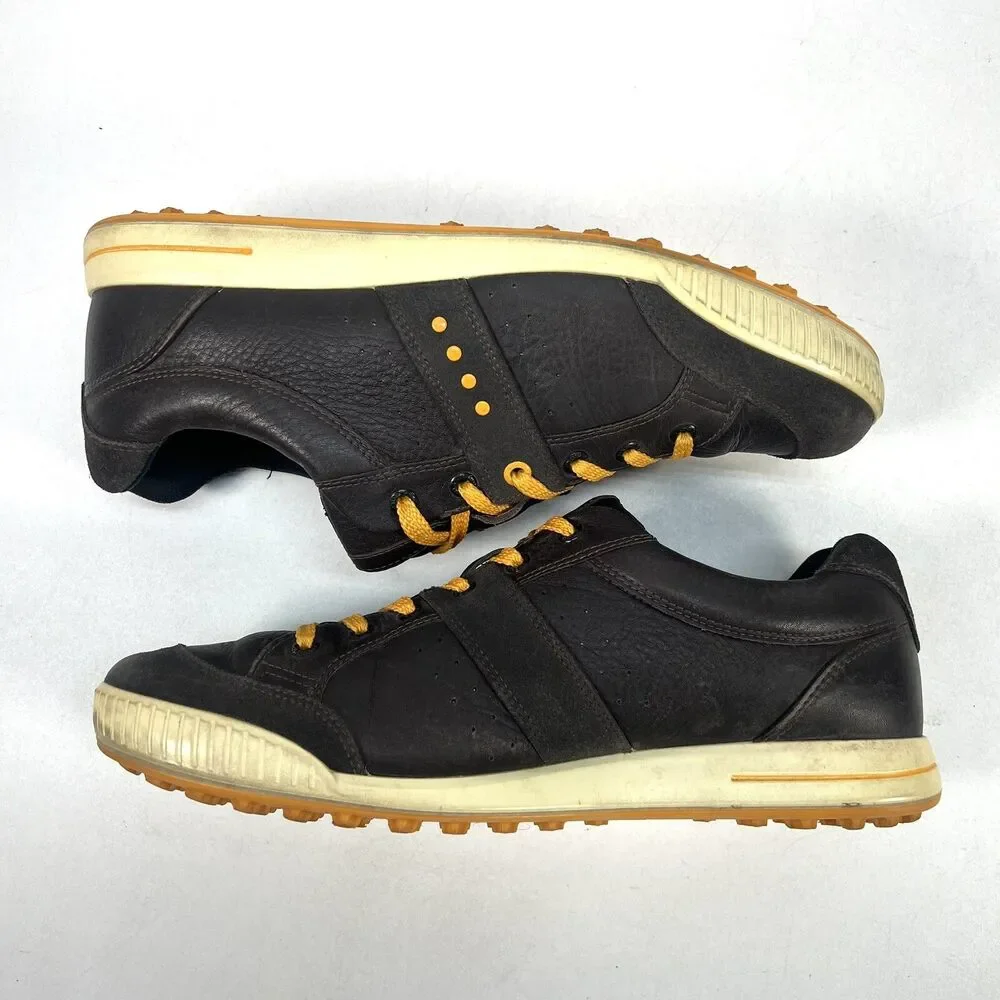 Ecco Mens EUR 44, US 11.5-12 Street Premier Spikeless Golf Shoes Brown Leather